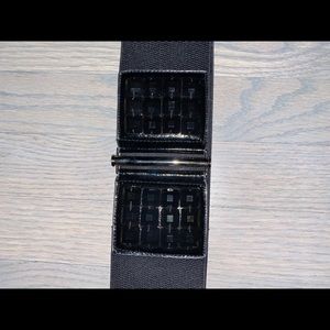 Black Clasp Bedazzled Waist Belt